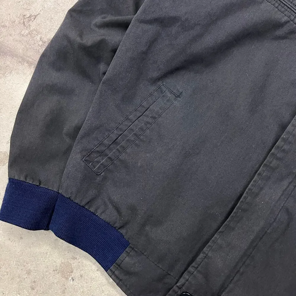Vintage Guy Loren Black Dark Grey and Navy Bomber Jacket Harrington Southwestern - Picture 4 of 8